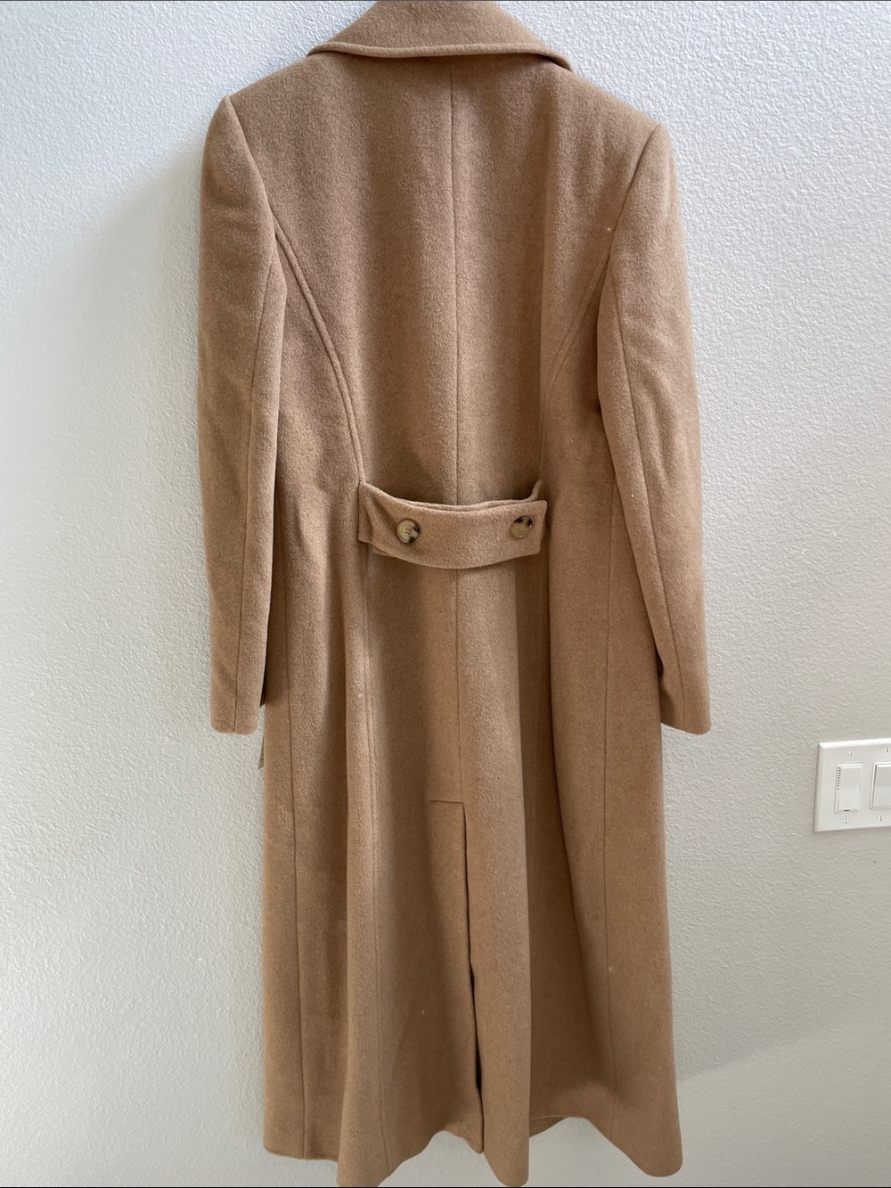 Larry Levine for Nordstrom Camel Long Coat with Notched Lapel - Picture 8 of 10